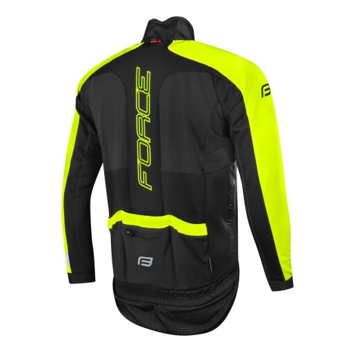 FORCE X100 kerékpáros dzseki téli fekete-fluo L