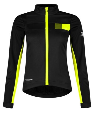 FORCE FROST softshell kerékpáros dzseki női fekete-fluo L