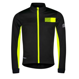 FORCE FROST softshell kerékpáros dzseki fekete-fluo XL