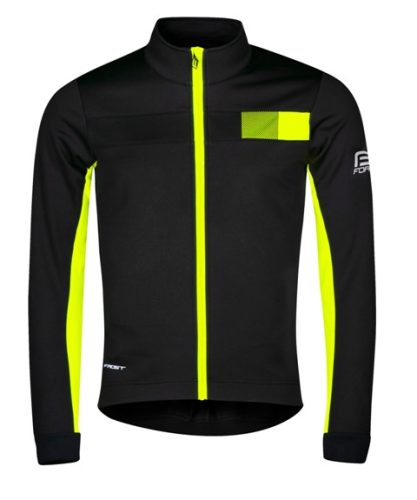 FORCE FROST softshell kerékpáros dzseki fekete-fluo XL