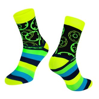 FORCE SPROCKET sportzokni fluo sárga S-M (36-41)