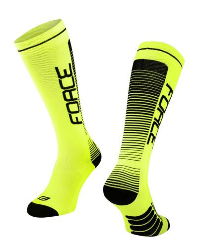 FORCE COMPRESS kompressziós zokni fluo-fekete L-XL (42-47)