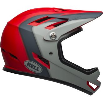   Bell Sanction fullface kerékpáros sisak [matt piros / szürke / ezüst, 55-57 cm (M)]