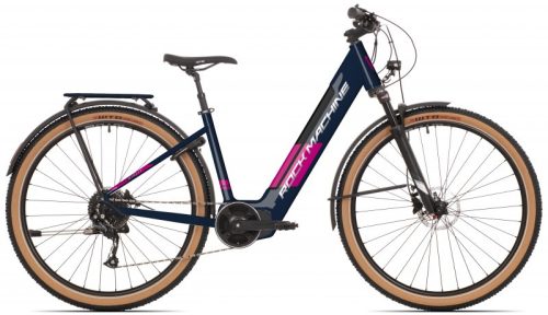 Rock Machine Storm INT e90-29 Lady Touring elektromos MTB kerékpár [17" (M), matt sötétkék/ezüst/pink]