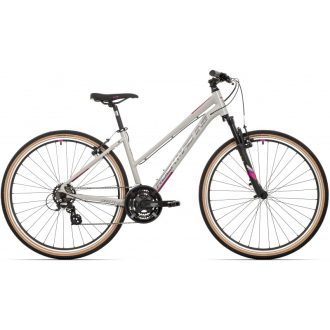   Rock Machine Crossride 100 Lady cross kerékpár [17" (M), fényes világosszürke/szürke/pink]