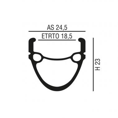 Abroncs 26" (559) 36H alu df, ezüst MIXL V-fék