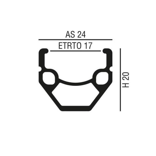 Abroncs 26" (559) 32H alu df, fekete V3 V-fék szeg