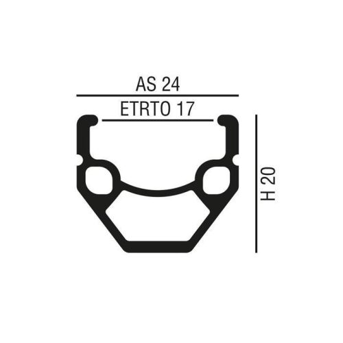 Abroncs 28" (622) 36H alu df, fekete V3 V-fék szeg