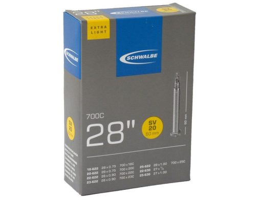 Belső gumi 700X18-25C (18/25-622/630) SCHWALBE SV20 EXTRA LIGHT - 60MM DOBOZOS