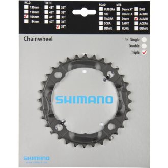 Lánckerék 32F Shimano FCM430 fekete 3×9 PCD 104mm