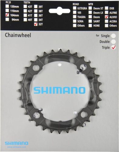 Lánckerék 32F Shimano FCM430 fekete 3×9 PCD 104mm