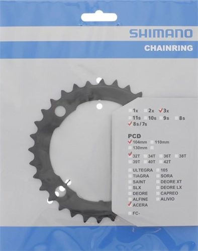 Lánckerék 32F Shimano FCM361 fekete 3x8 PCD 104mm