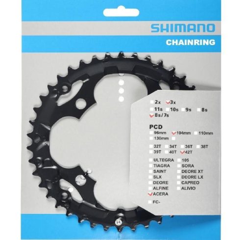 Lánckerék 42F Shimano FCM361 fekete 3x8 PCD 104mm