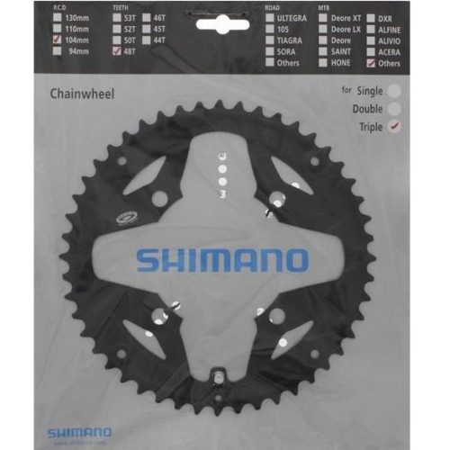 Lánckerék 48F Shimano FCM391 fekete 3×9 PDC 104mm