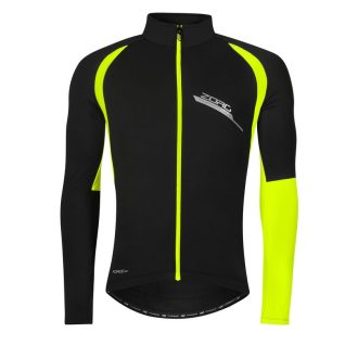FORCE ZORO kerékpáros felsó thermo fekete-fluo M