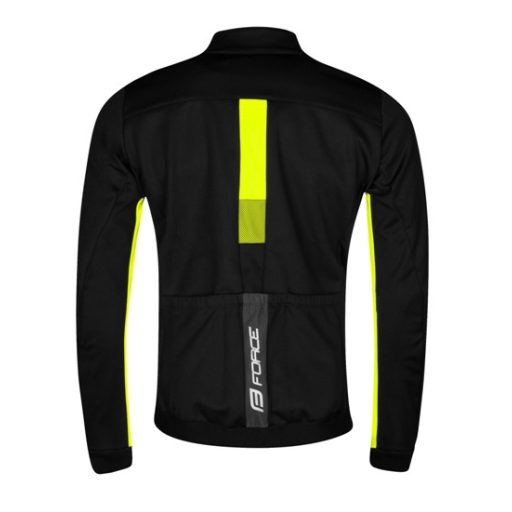 FORCE FROST softshell kerékpáros dzseki fekete-fluo M