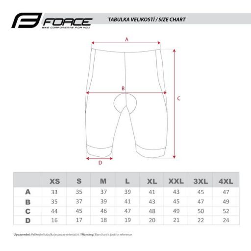 FORCE B21 EASY kerékpáros nadrág betétes fekete S