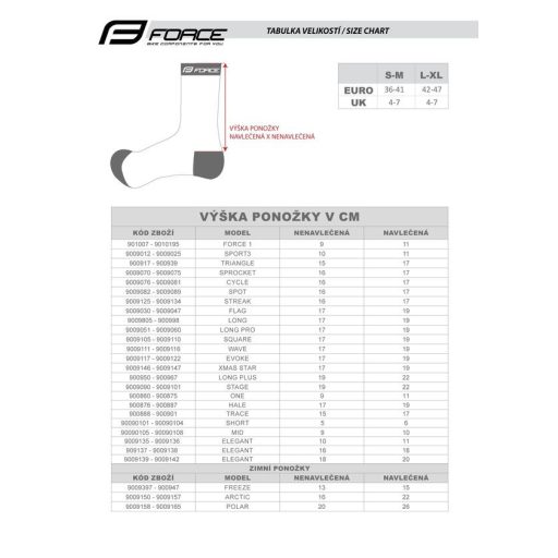 FORCE NOBLE sportzokni szürke-narancs L-XL (42-46)
