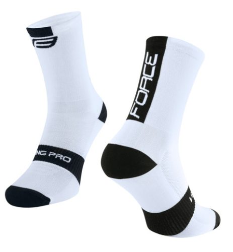 FORCE LONG PRO sportzokni fehér-fekete S-M (36-41)