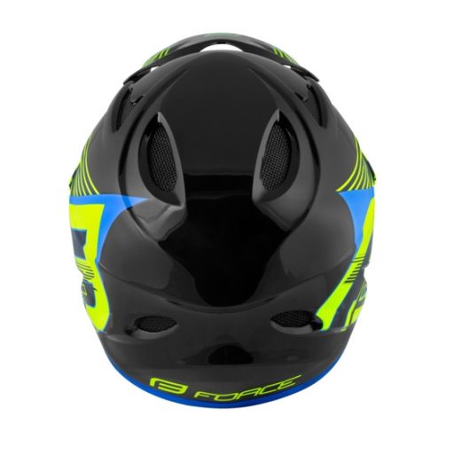 FORCE TIGER downhill sisak fekete-fluo-kék S-M (57-58)