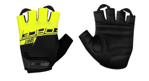 FORCE SPORT kerékpáros kesztyű fekete-fluo M