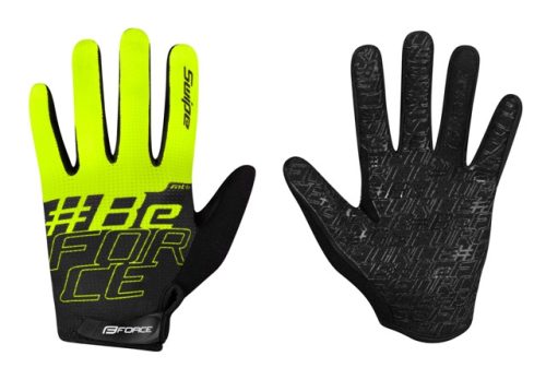 FORCE MTB SWIPE kerékpáros kesztyű fekete-fluo XL